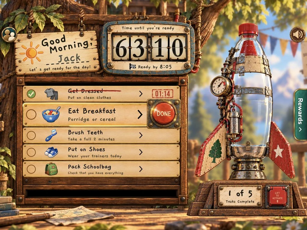 Actual morning routine screenshot